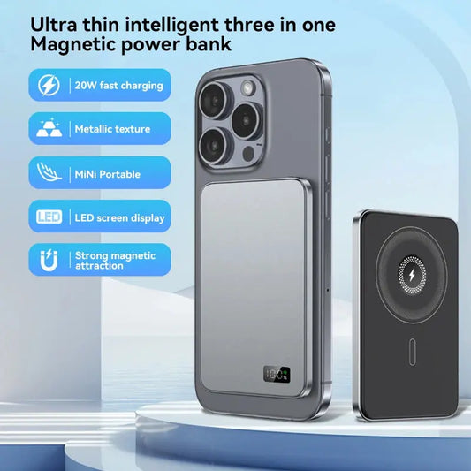 10000mah Ultra Thin Power Bank For Magsafe Magnetic Wireless Fast Charging Mac Safe Portable Battery For Iphone Xiaomi Samsung upscaleclicks