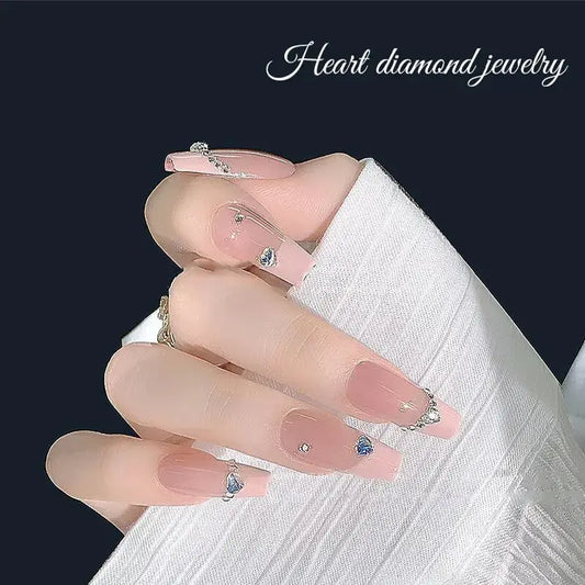 100PCS Mini Love Heart Diamond Nail Decoration Super Sparkling Flat Bottom Diamond Colorful Small Peach Heart Explosion Spark upscaleclicks