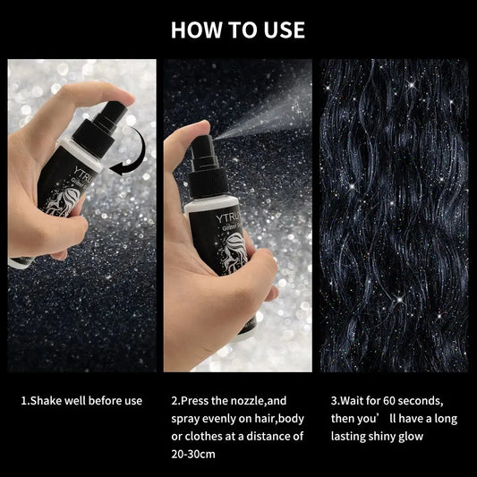 100ml high gloss glitter spray, can be used for body/hair/clothes upscaleclicks