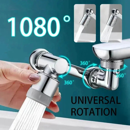 1080° Rotatable Extension Faucet Sprayer Head 2 Spray Modes Universal Bathroom Tap Extend Adapter Aerator upscaleclicks