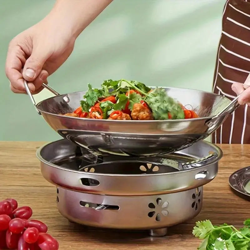 1pc 29cm/11inch stainless steel honeycomb skillet non-stick with handle scratch-resistant cooking pasta steak porridge ramen upscaleclicks