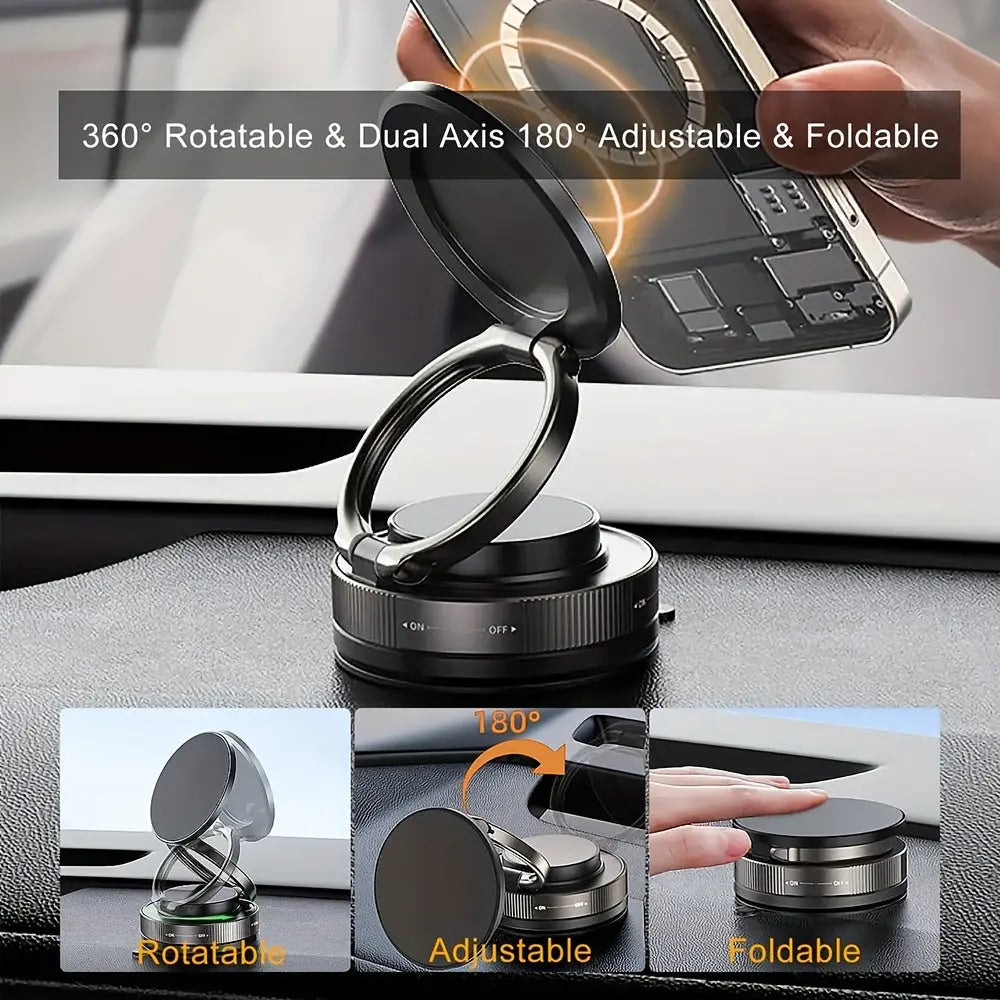 1pc Car Magnetic Phone Holder Adsorption Bracket Adjustable Rotating Double Side Suction Mobile Phone Mount Universal Cell Phone Stand upscaleclicks