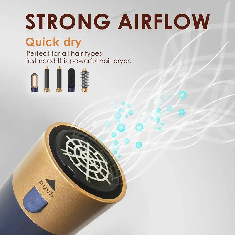 2024 New 5-in-1 Hair Dryer Hot Comb Set Professional Curling Iron Hair Straightener Styling Tool for Dyson Airwrap Hair Dryer Ho upscaleclicks