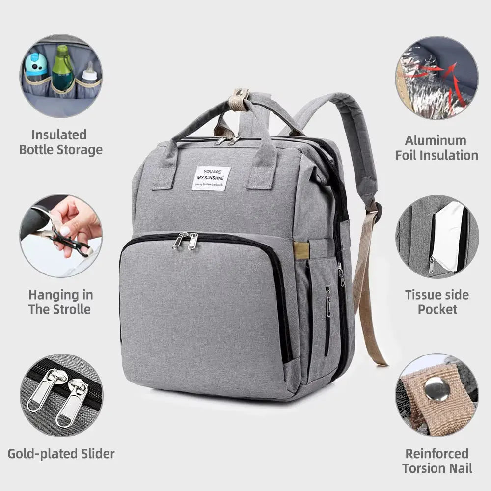 20L Large Capacity Diaper Bags for Baby Multifunctional Backpack Waterproof Maternity Bag Portable Travel Diaper Bag Baby Crib