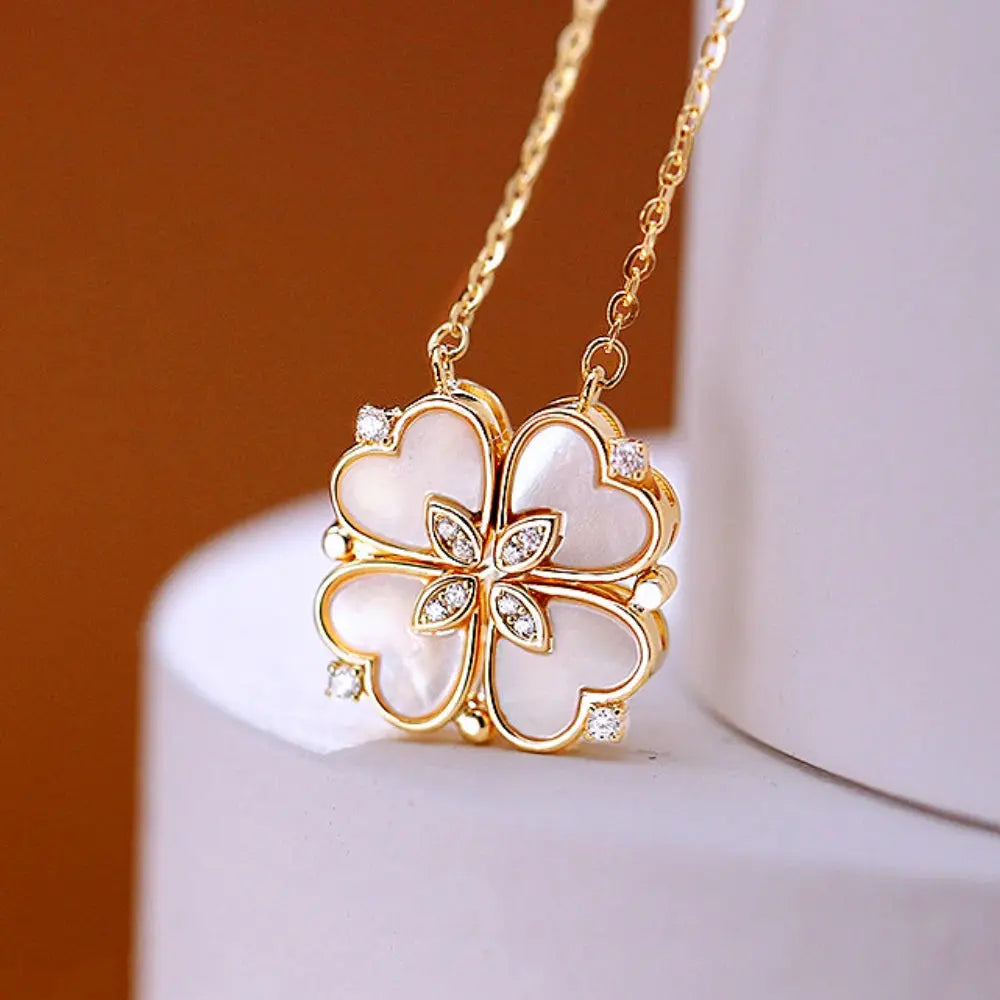 316L Stainless Steel Love Magnetic Pendant Necklace for Women Clover Necklace Heart Shaped Clover Necklace Pendant Jewelry Gift upscaleclicks