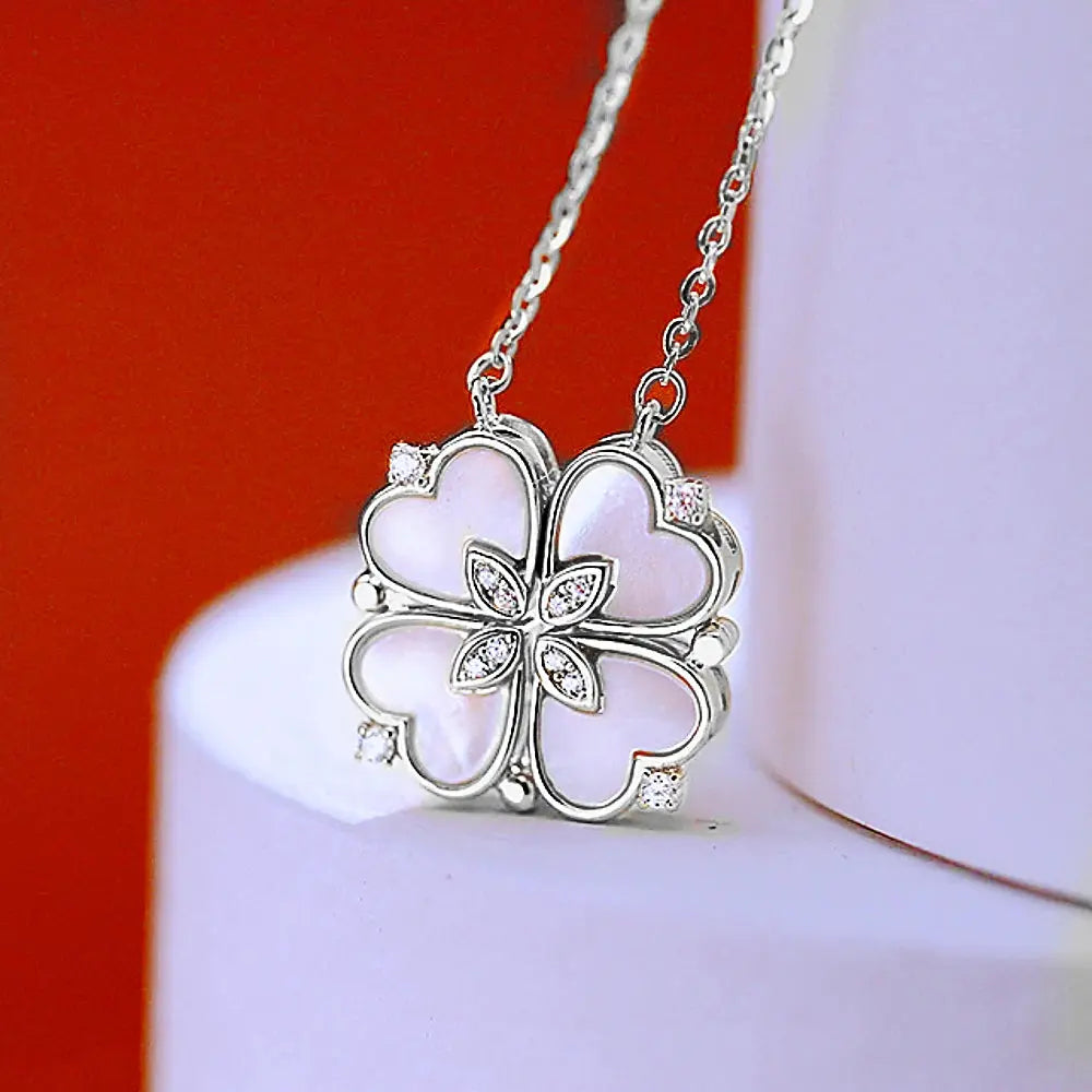 316L Stainless Steel Love Magnetic Pendant Necklace for Women Clover Necklace Heart Shaped Clover Necklace Pendant Jewelry Gift upscaleclicks