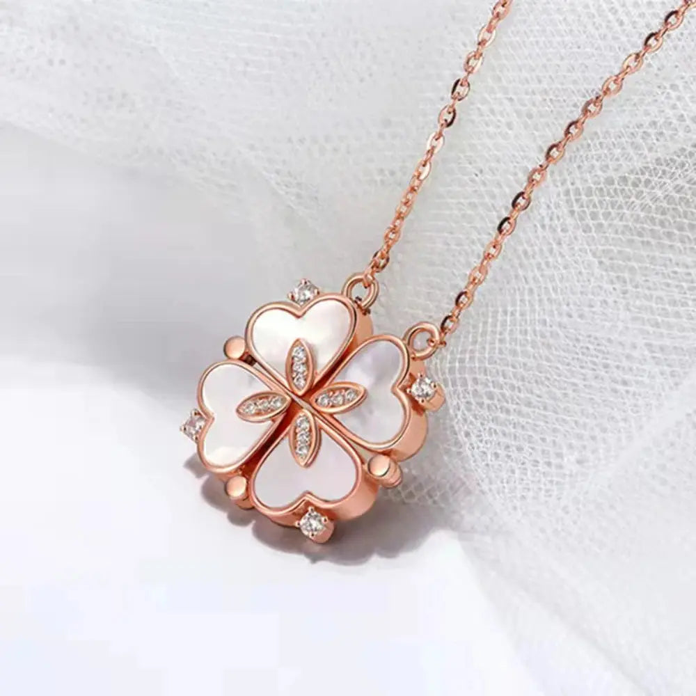 316L Stainless Steel Love Magnetic Pendant Necklace for Women Clover Necklace Heart Shaped Clover Necklace Pendant Jewelry Gift upscaleclicks