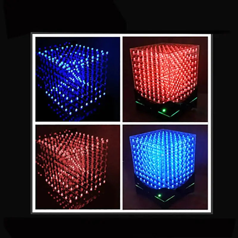 8 X8 X8 Light Cube Welding DIY Kit 3D LED Light Cubeeds Kit with Animations Self Assembly and Soldering Components