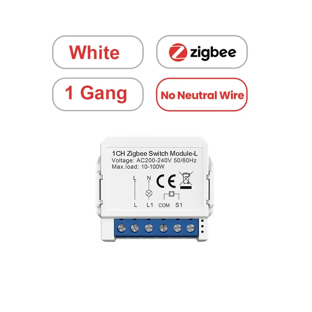 AVATTO Tuya WiFi Zigbee Smart Light Switch Module,No Neutral Wire 2 Ways Control Mini DIY Breaker Work for Alexa, google home upscaleclicks