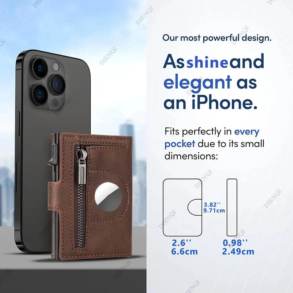 Airtag Wallet Rfid Pop Out Credit Card Holder Men Wallets Front Pocket Bifold Cardholder Case Short Male Purse for Air Tag upscaleclicks