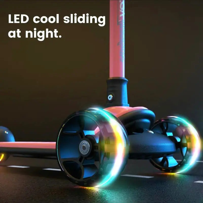 Besrey Scooter for Kid for 3-13 Years Old Adjustable Folding Kids Scooter with LED Lights Extra Wide Deck Suitable for Outdoor Toys Doona