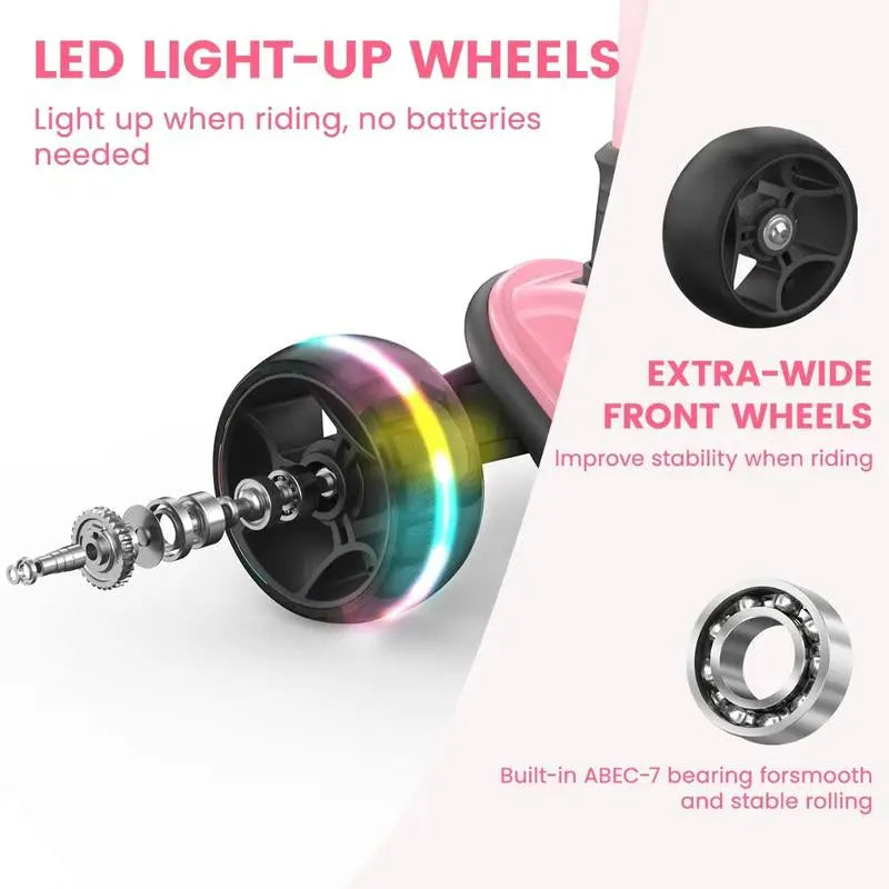 Besrey Scooter for Kid for 3-13 Years Old Adjustable Folding Kids Scooter with LED Lights Extra Wide Deck Suitable for Outdoor Toys Doona