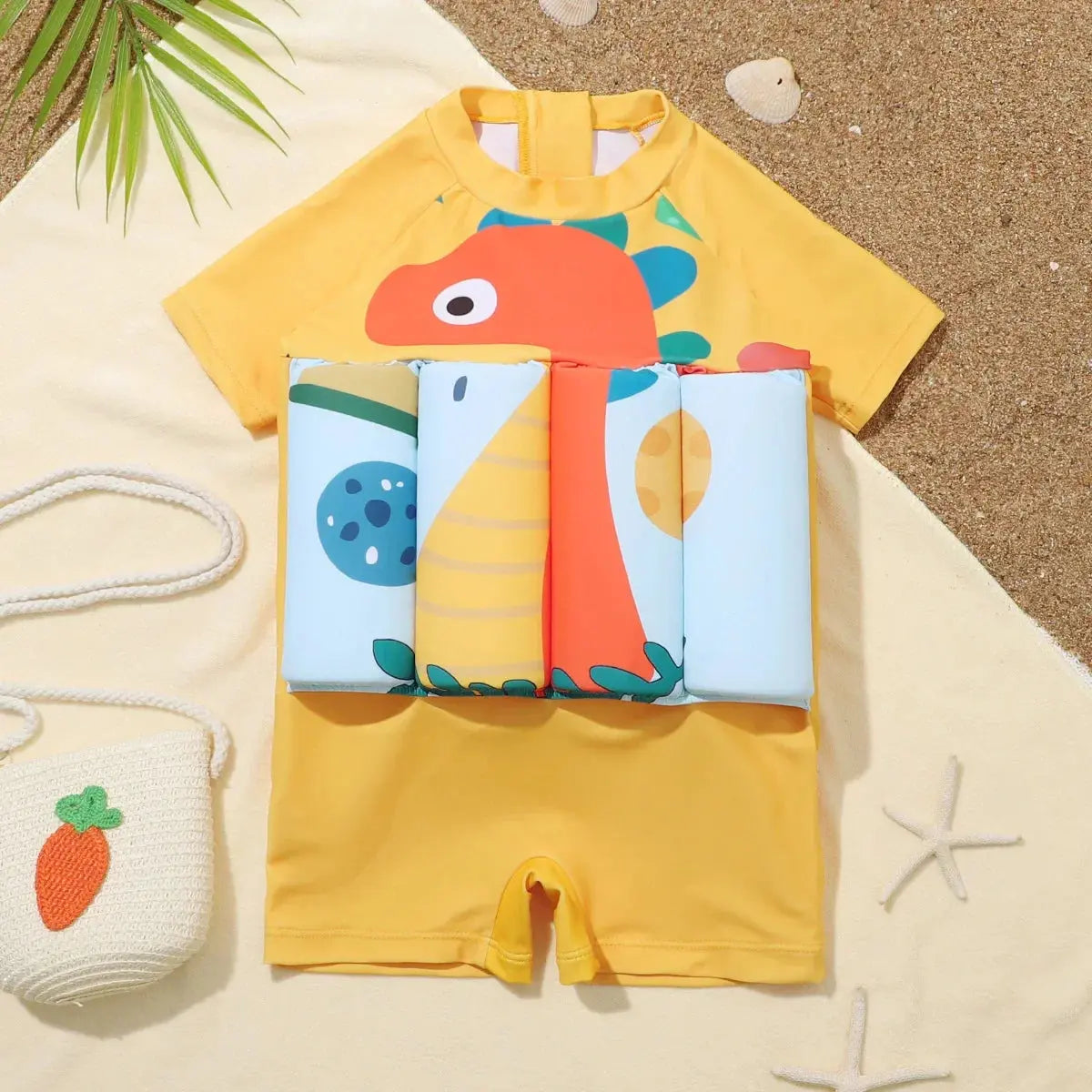 Children's Buoyancy Swimsuit One-piece Swimsuit for Kids Floating Rash Guards Cartoon Print Girls Boys Swimwear Swimming Clothes upscaleclicks