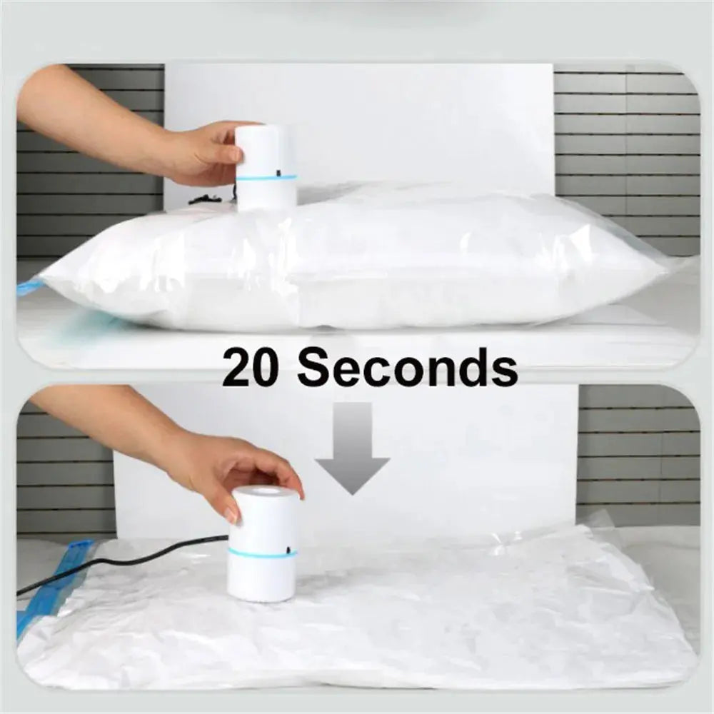 Compressed Bag Electric Pump Travel Vacuum Bag Pump Mini Vacuum Sealer Machine Space Saver for Clothes Food Organizer upscaleclicks