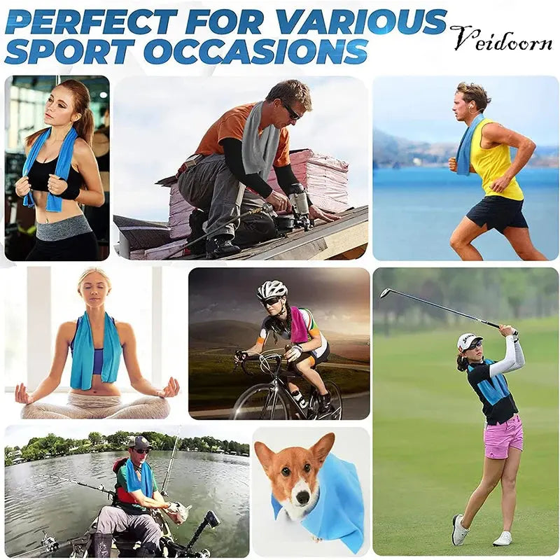 Cooling Towel Size 40"x12" Soft Breathable Chilly Towel Ice Towel for Yoga Sport Running Gym Workout Camping upscaleclicks