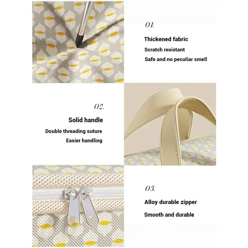 Dust-Proof Quilt Storage Bag Clothing Storage Bag with Zipper Large Capacity Foldable Luggage Moving Packing Bag with Handle upscaleclicks