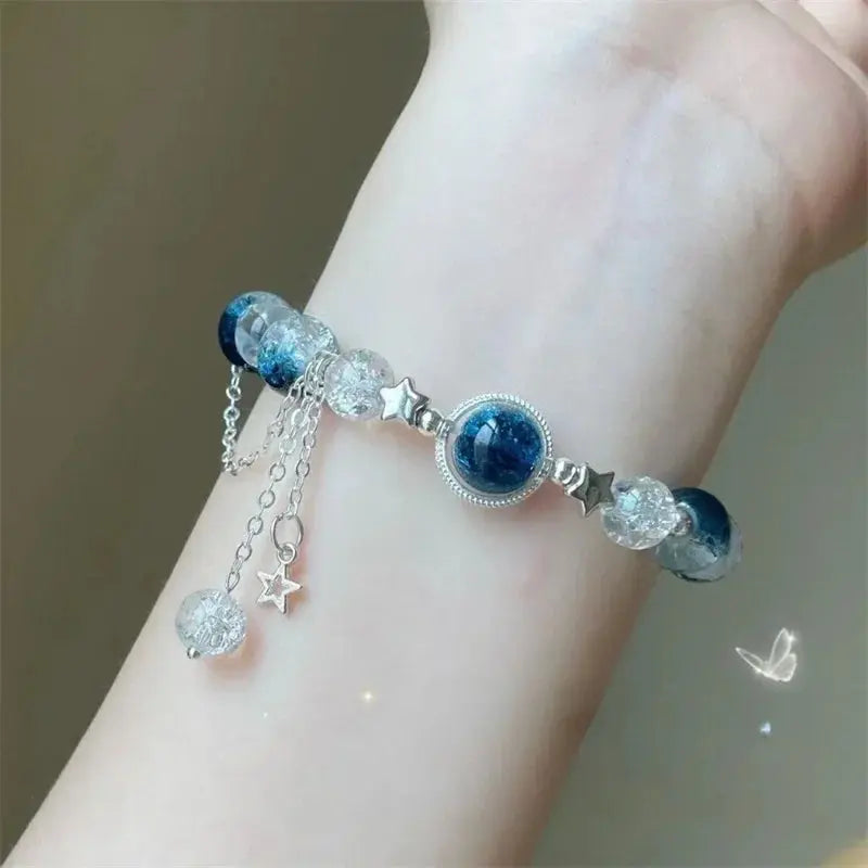Fashion Simple Butterfly Chain Bead Bracelet for Women Fantasy Blue Crystal Beads Zircon Bracelet Party Aesthetic Egirl Jewelry upscaleclicks