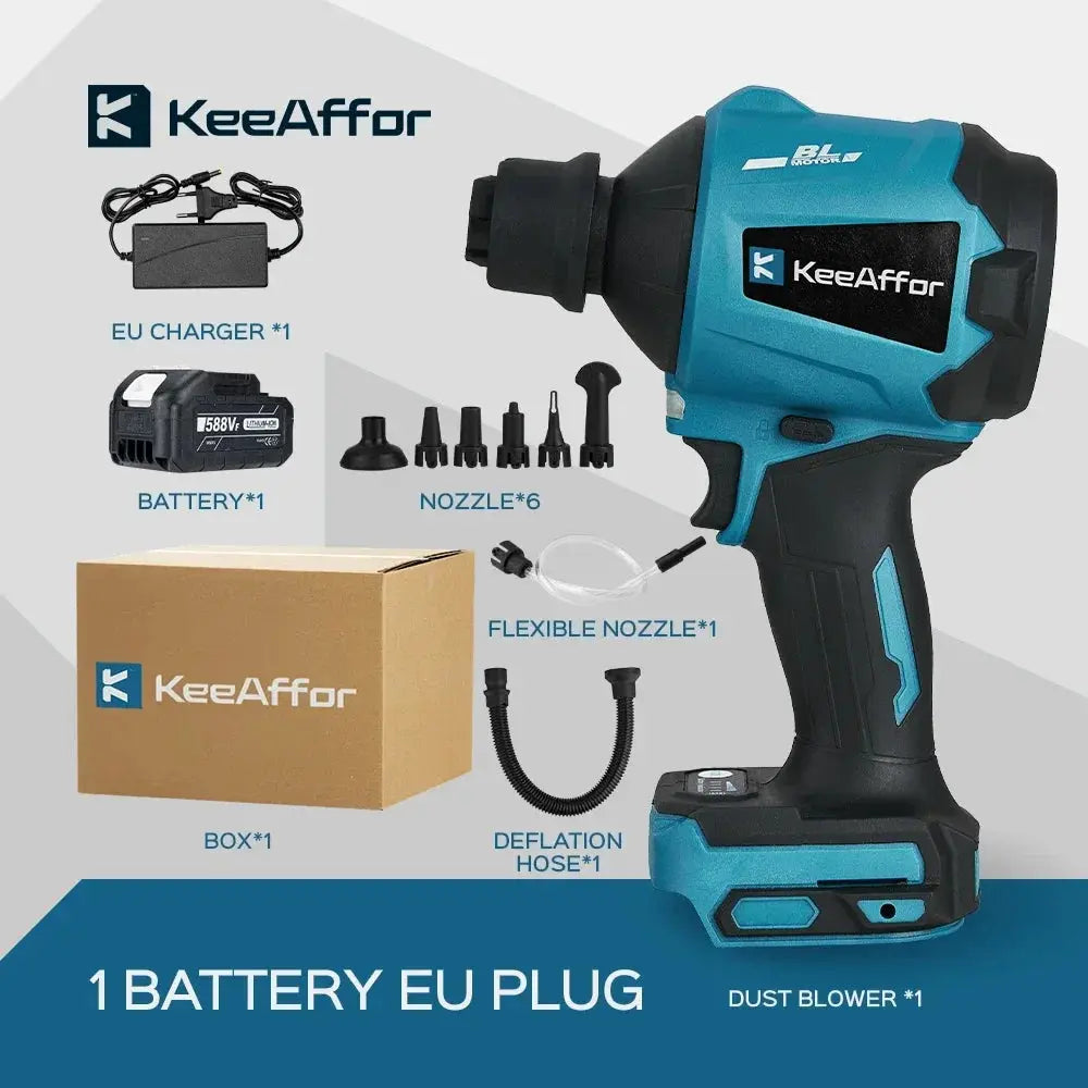 KEEAFFOR 1500W 80000RPM Brushless Blower Cordless Multifunction Inflator Vacuum Dust Cleanner Dust Blower For Makita 18v Battery upscaleclicks