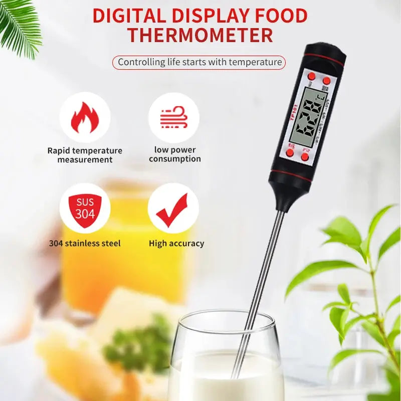 Kitchen Food Baking Digital Thermometer Electronic Probe Type Digital Display Liquid Grill Thermometer upscaleclicks