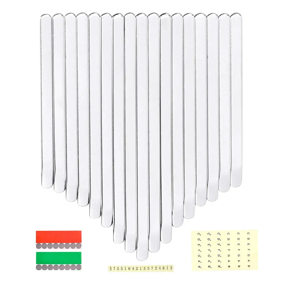 LINGTING 17 Keys Thumb Piano Keys Replacement Kit Manganese Steel with Stickers for 17 Key B/C Major upscaleclicks