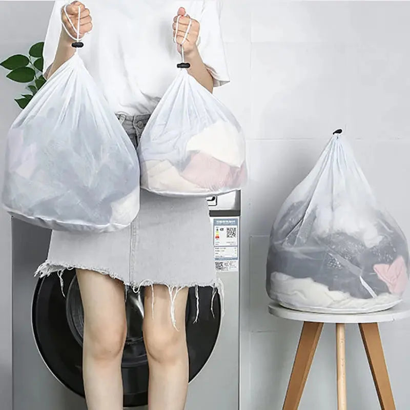 Large Washing Laundry Bag Mesh Organizer Net Dirty Bra Socks Underwear Shoe Storag Wash Machine Cover Clothes upscaleclicks