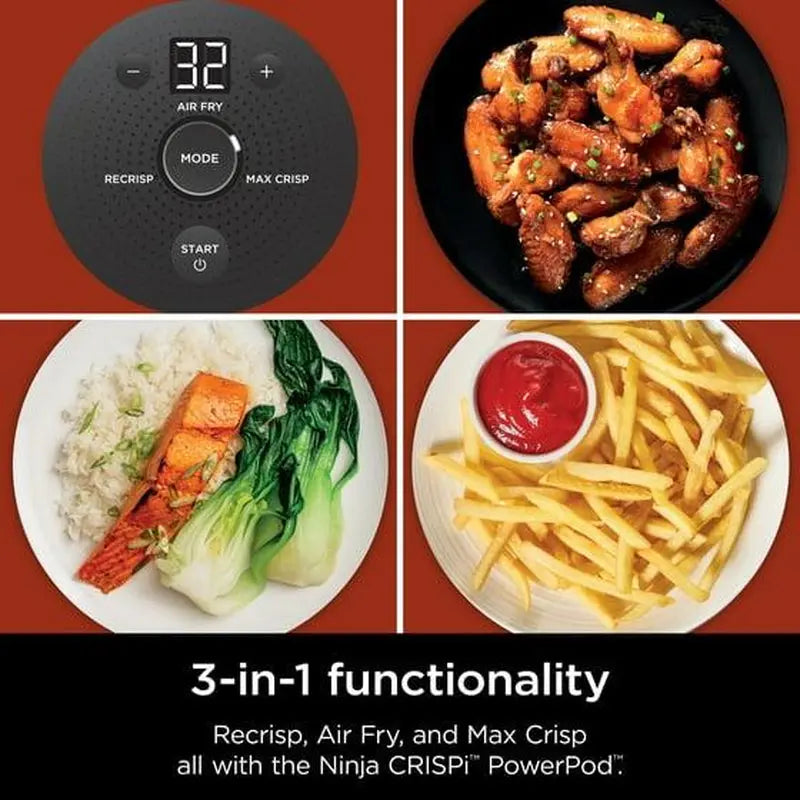 Portable Ninja Crispi 3-In-1 Cooking System with 4 QT Tempware Container, Lightweight Cooking Appliance, Efficient Kitchen Ninja Set