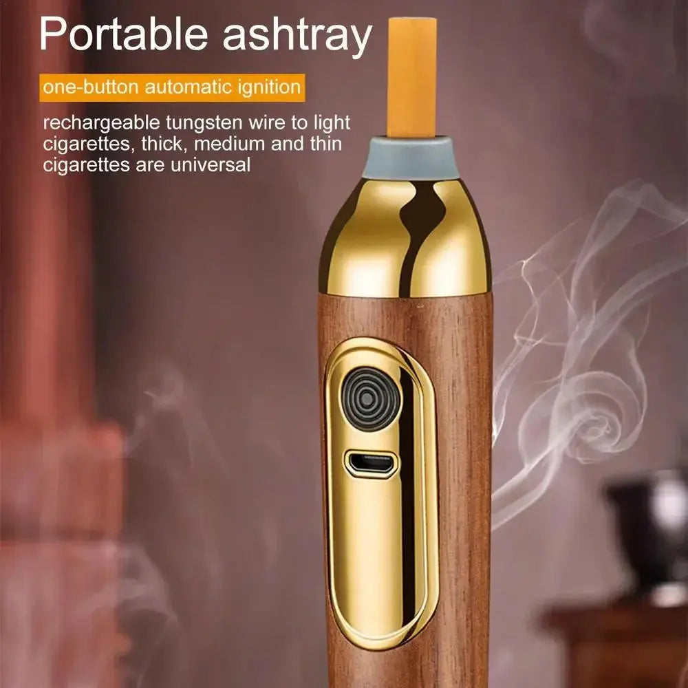 Portable intelligent car ashtray Windproof and dustproof Handheld mini ashtray Smoking gift Cigarette accessories upscaleclicks