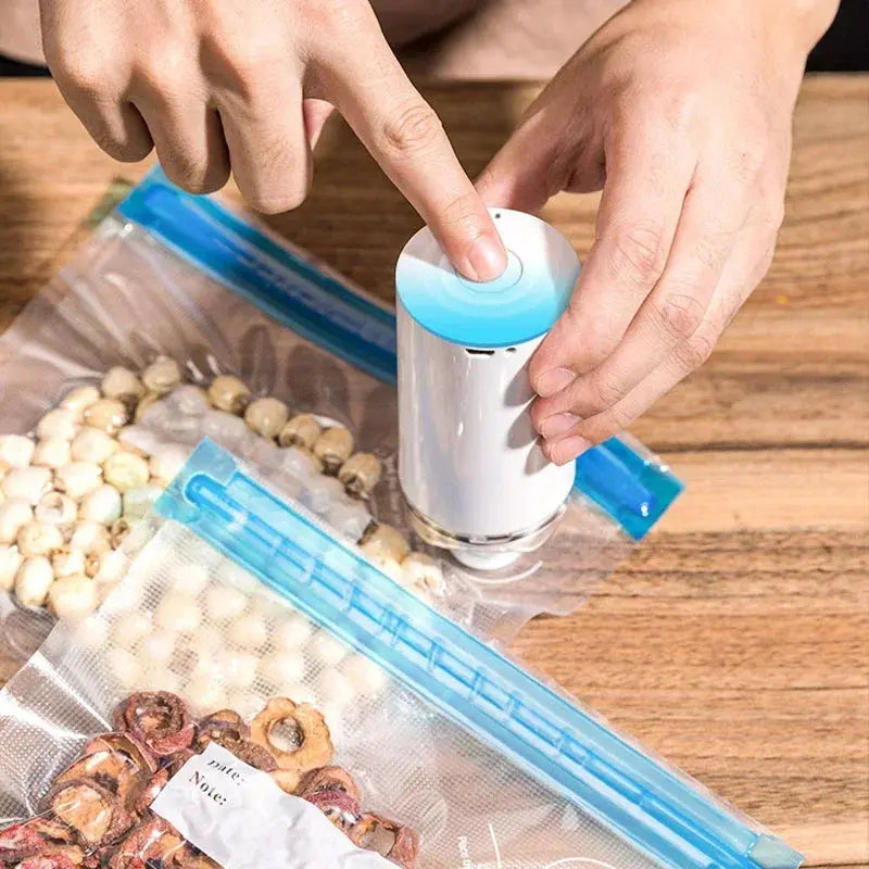 Reusable Vacuum Food Storage Zipper Bags Set Electric Handheld Vacuum Sealer Pump Sous Vide Bags USB Rechargeable BPA Free upscaleclicks