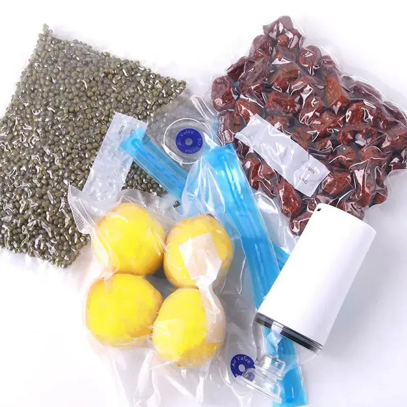 Reusable Vacuum Food Storage Zipper Bags Set Electric Handheld Vacuum Sealer Pump Sous Vide Bags USB Rechargeable BPA Free upscaleclicks
