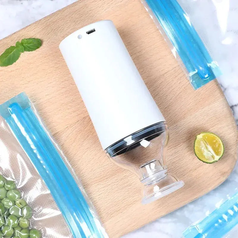 Reusable Vacuum Food Storage Zipper Bags Set Electric Handheld Vacuum Sealer Pump Sous Vide Bags USB Rechargeable BPA Free upscaleclicks