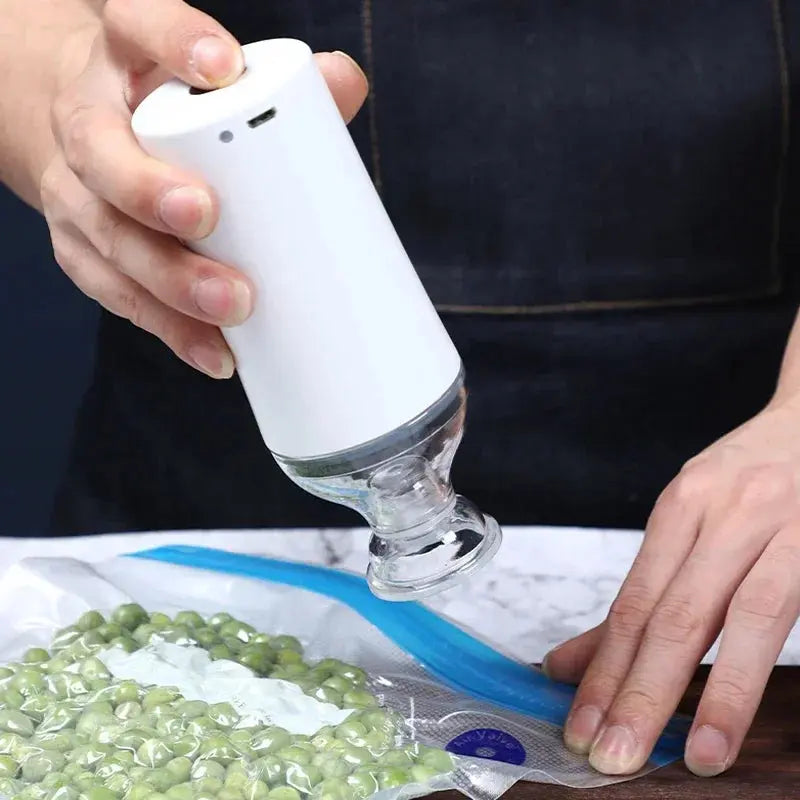 Reusable Vacuum Food Storage Zipper Bags Set Electric Handheld Vacuum Sealer Pump Sous Vide Bags USB Rechargeable BPA Free upscaleclicks