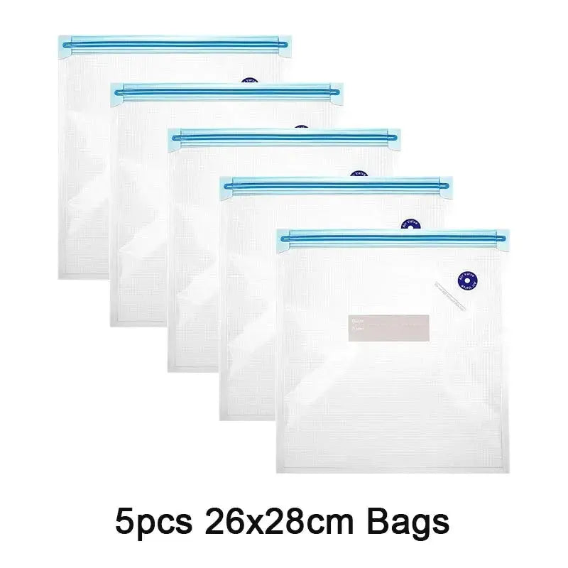 Reusable Vacuum Food Storage Zipper Bags Set Electric Handheld Vacuum Sealer Pump Sous Vide Bags USB Rechargeable BPA Free upscaleclicks
