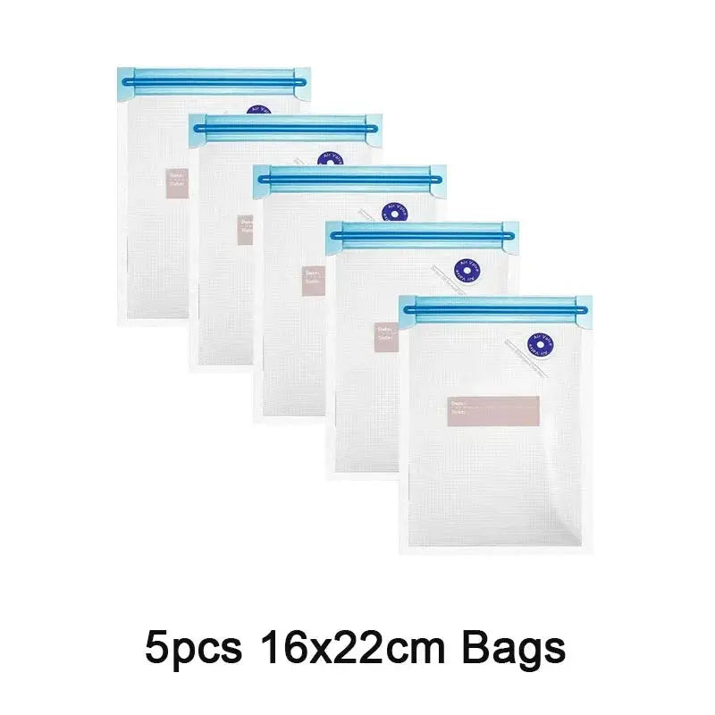 Reusable Vacuum Food Storage Zipper Bags Set Electric Handheld Vacuum Sealer Pump Sous Vide Bags USB Rechargeable BPA Free upscaleclicks