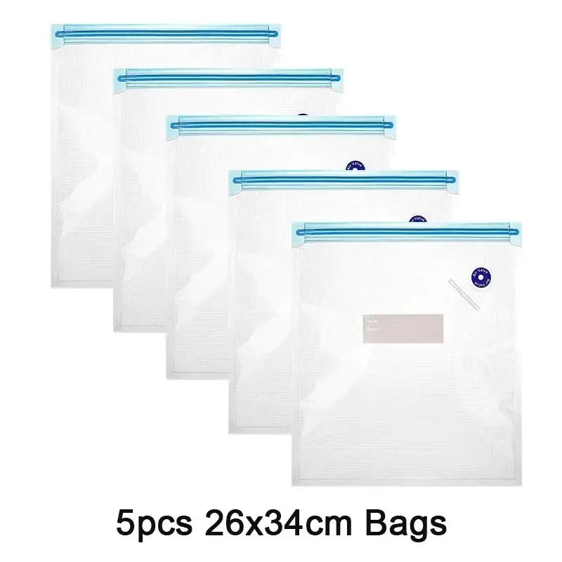 Reusable Vacuum Food Storage Zipper Bags Set Electric Handheld Vacuum Sealer Pump Sous Vide Bags USB Rechargeable BPA Free upscaleclicks