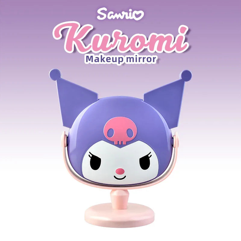 MINISO Hello Kitty My Melody Kuromi Cartoon Desktop Mirror Cute Kawaii Cosmetic Mirror Cute Ornament Shape Single-Way Mirror