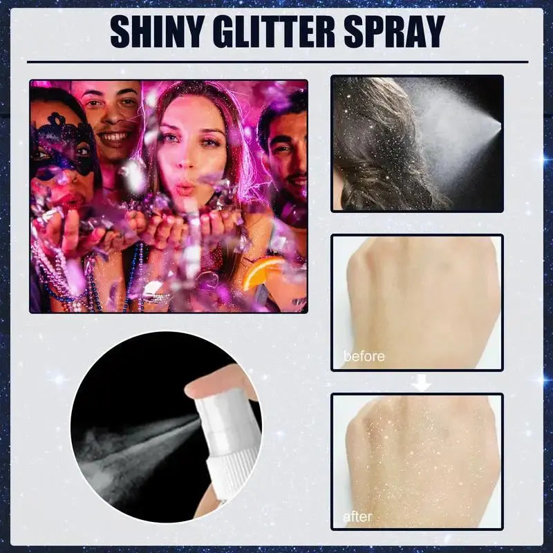 Shiny Glitter Spray Body Glitter Spray, Hair Glitter Spray Glitter Spray For Hair And Body Clothes Sparkle Spray For Prom Dresse upscaleclicks