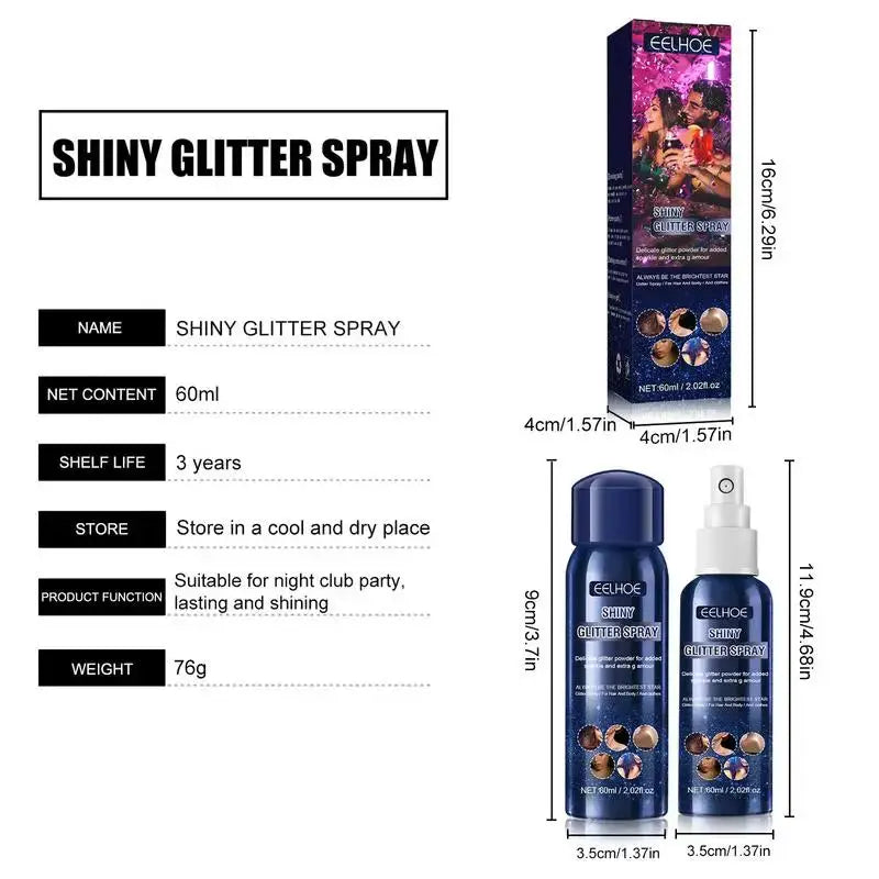 Shiny Glitter Spray Body Glitter Spray, Hair Glitter Spray Glitter Spray For Hair And Body Clothes Sparkle Spray For Prom Dresse upscaleclicks