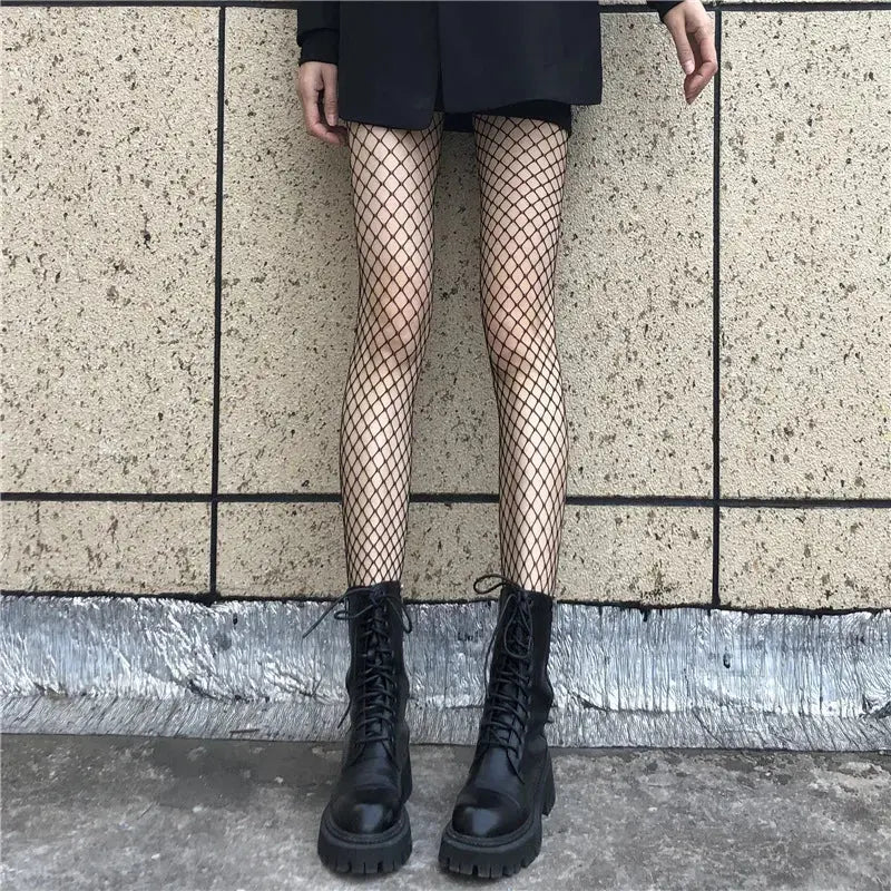 Simplejewejl Hot Women Long Sexy Hollow Out Fishnet Stockings Pantyhose Black Waist Tights Panty Lingerie High Quality upscaleclicks