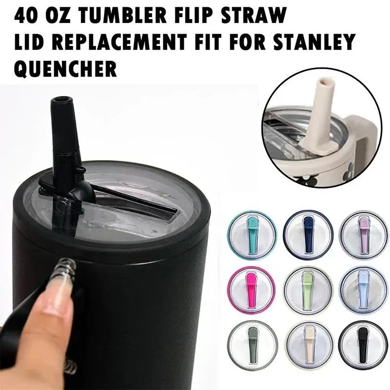 Spill-proof Cup Cover For Stanley 40oz Replaceable Environmental Protection Cup Cover Creative Spiral Straw Cover Cup Accessorie upscaleclicks