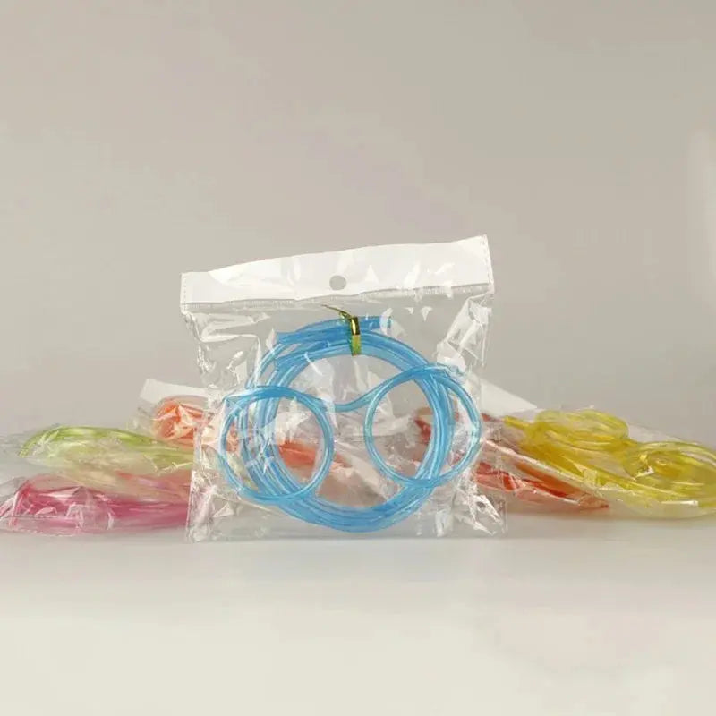 Straw Glasses Funny Soft PVC Glasses Flexible Drinking Straws Kids Party Supplies Bar Supplies Creativity Toy Kids Gift upscaleclicks