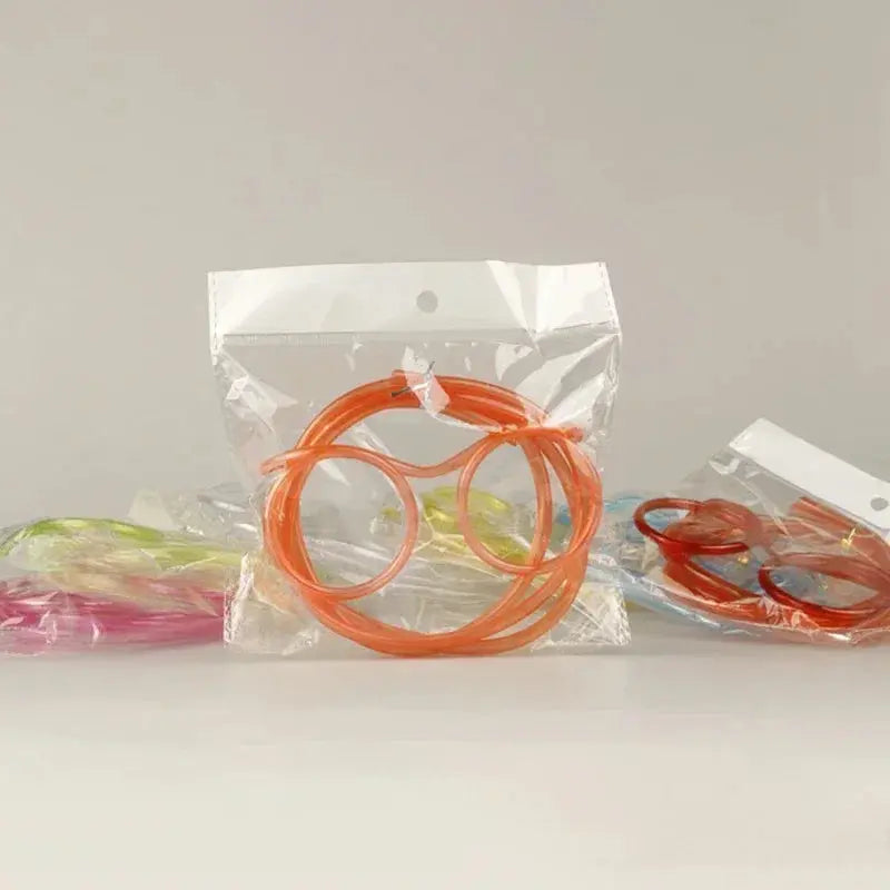 Straw Glasses Funny Soft PVC Glasses Flexible Drinking Straws Kids Party Supplies Bar Supplies Creativity Toy Kids Gift upscaleclicks