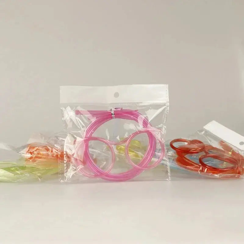 Straw Glasses Funny Soft PVC Glasses Flexible Drinking Straws Kids Party Supplies Bar Supplies Creativity Toy Kids Gift upscaleclicks