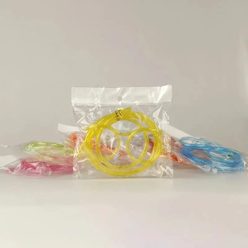 Straw Glasses Funny Soft PVC Glasses Flexible Drinking Straws Kids Party Supplies Bar Supplies Creativity Toy Kids Gift upscaleclicks