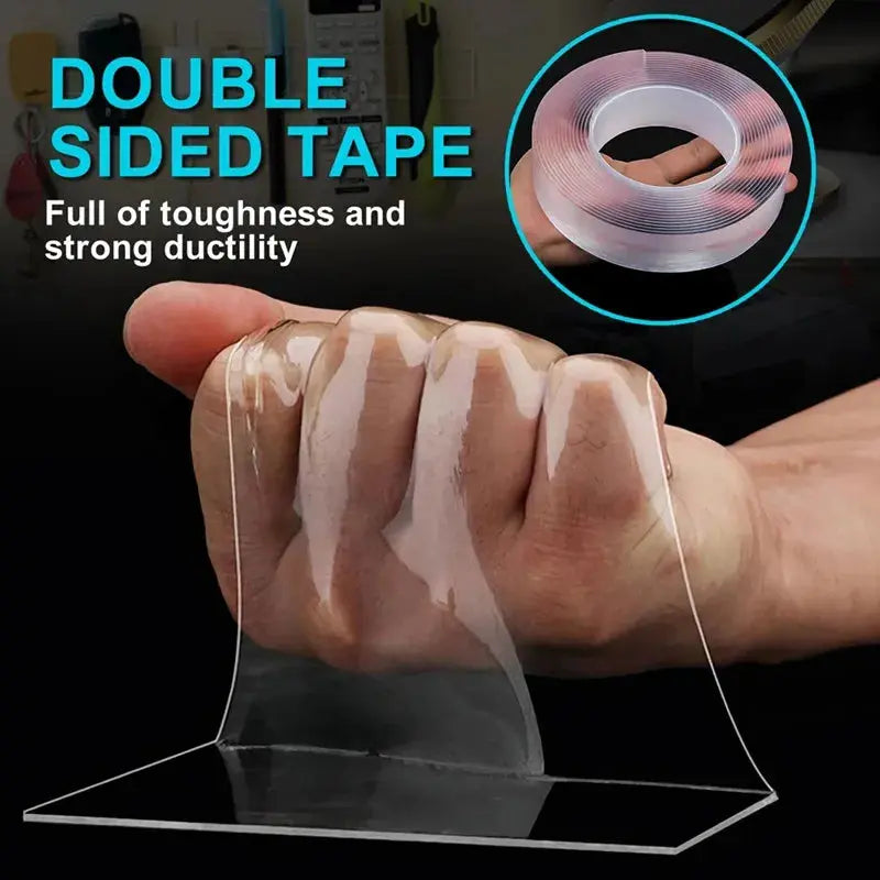 Transparent Double Sided Nano Tape Monster Tape Waterproof Wall Stickers Reusable Heat Resistant Bathroom Home Decoration Tapes upscaleclicks