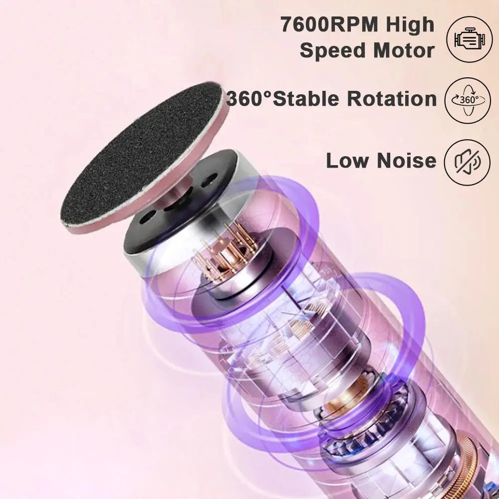 USB Rechargeable Wireless Electric Foot File Cuticle Callus Remover Machine Pedicure Tools Foot Heel Care Tool With Sandpaper upscaleclicks