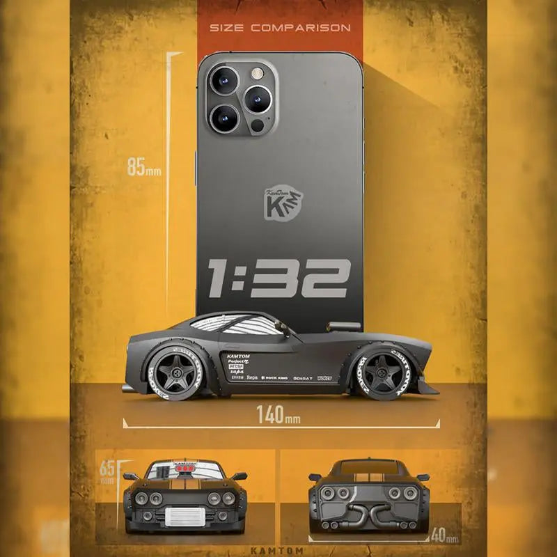 WOWOBONTOY KM3299 1/32 Mini RC Drift Car with Gyro and LED Headlights, 2.4G 4WD Full-Proportion RC Electric Mini Racing Drift Car Model for Boys and Girls