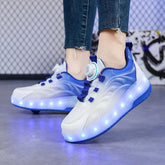 Two Wheels Children's Led Light Roller Skate Shoes For Kids Boys Girls