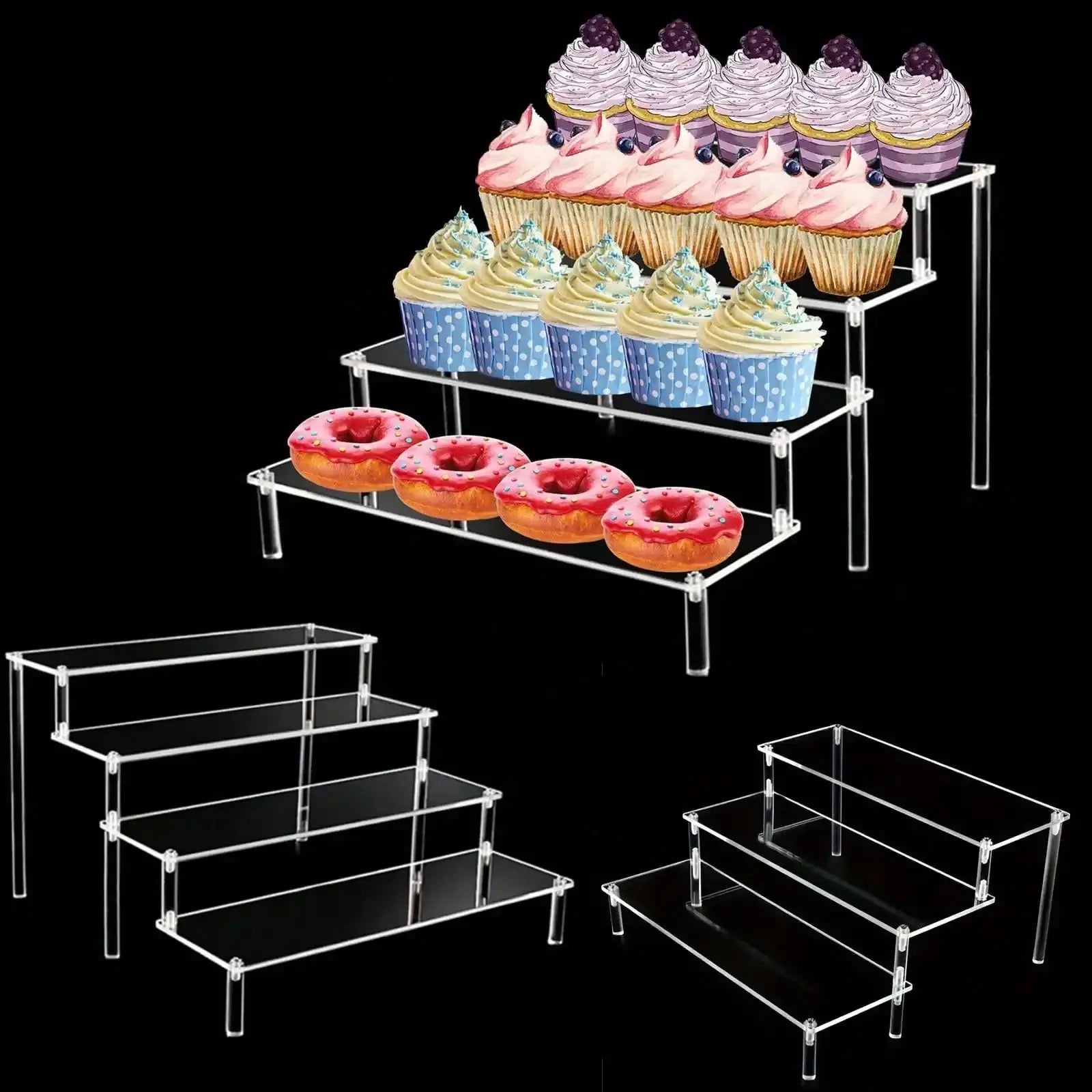 1/2/3/4Tier Cupcake Display Stand Decoration Stand Shelf Risers Cake Dessert Shelves for Party Dessert Plate  Cake Stands upscaleclicks
