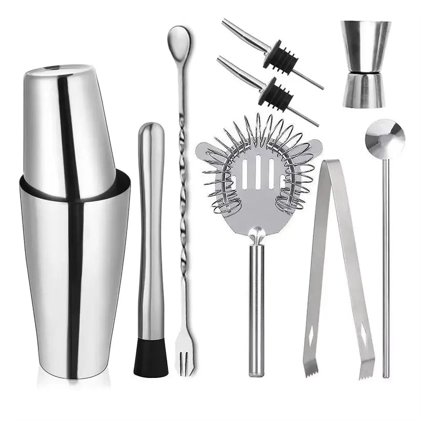 1/3/6/9/11Pcs Cocktail Shaker Set Stainless Steel Bartender Kit Cocktail Mixer Wine Martini Boston Shaker Party Bar Tools