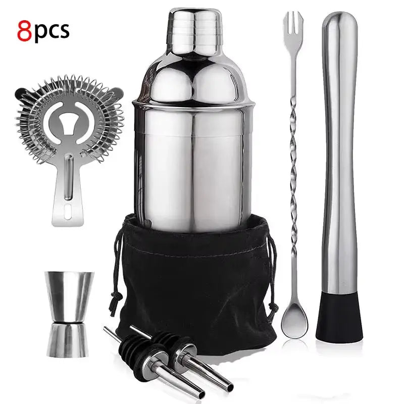 1/3/6/9/11Pcs Cocktail Shaker Set Stainless Steel Bartender Kit Cocktail Mixer Wine Martini Boston Shaker Party Bar Tools
